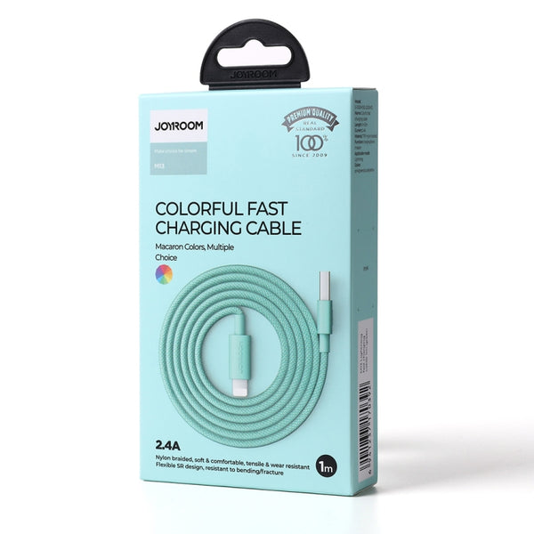JOYROOM S-1030M13 USB to 8 Pin Colorful Fast Charging Data Cable, Cable Length:1m(Pink)