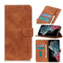 For Samsung Galaxy S22 Ultra 5G KHAZNEH Retro Texture PU TPU Horizontal Flip Leather Case ...(Brown)