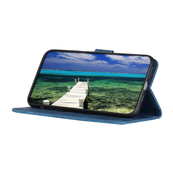 For Samsung Galaxy S22 Ultra 5G KHAZNEH Retro Texture PU TPU Horizontal Flip Leather Case w...(Blue)