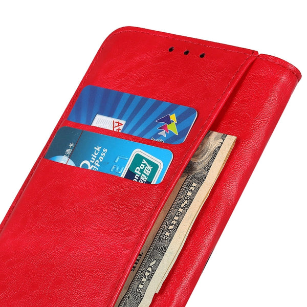 For Samsung Galaxy S22 5G Magnetic Crazy Horse Texture Horizontal Flip Leather Case with Hol...(Red)