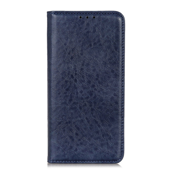 For Samsung Galaxy S22 5G Magnetic Crazy Horse Texture Horizontal Flip Leather Case with Ho...(Blue)