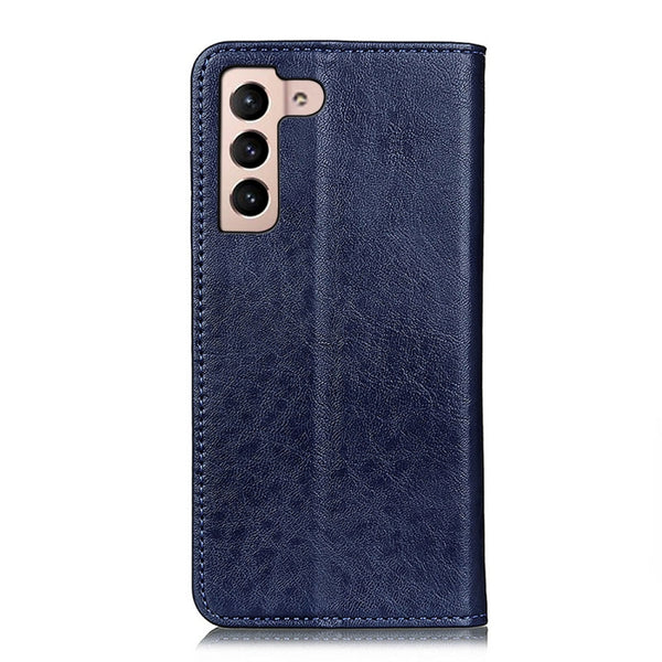 For Samsung Galaxy S22 5G Magnetic Crazy Horse Texture Horizontal Flip Leather Case with Ho...(Blue)