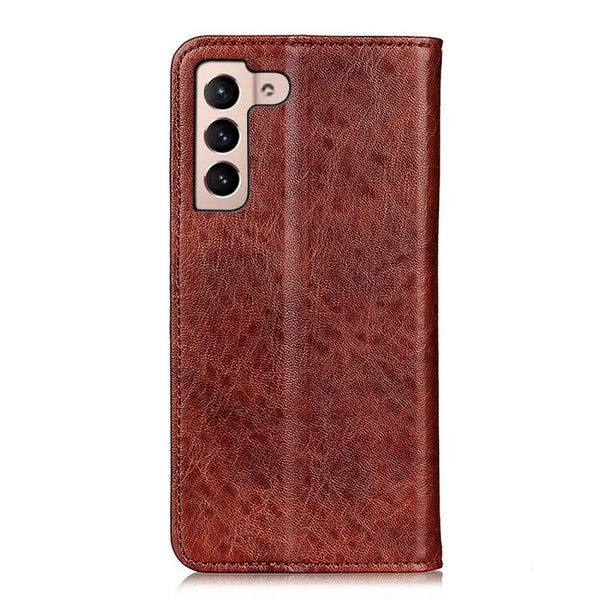 For Samsung Galaxy S22 5G Magnetic Crazy Horse Texture Horizontal Flip Leather Case with H...(Brown)