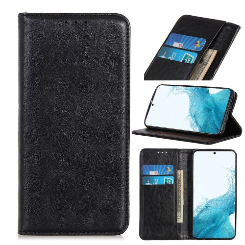 For Samsung Galaxy S22 5G Magnetic Crazy Horse Texture Horizontal Flip Leather Case with H...(Black)