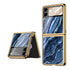 For Samsung Galaxy Z Flip3 5G GKK Marble Pattern Electroplating Glass Phone Case(Marble 01)