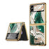 For Samsung Galaxy Z Flip3 5G GKK Marble Pattern Electroplating Glass Phone Case(Marble 04)