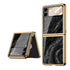 For Samsung Galaxy Z Flip3 5G GKK Marble Pattern Electroplating Glass Phone Case(Marble 08)