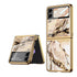 For Samsung Galaxy Z Flip3 5G GKK Marble Pattern Electroplating Glass Phone Case(Marble 09)