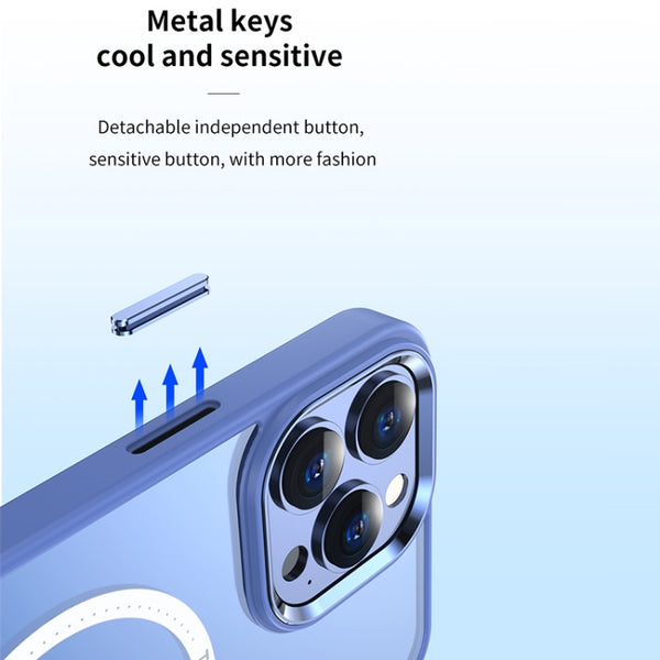 For iPhone 13 TOTUDESIGN AA-070 Sparkling Series MagSafe Magnetic Transparent PC TPU Phone ...(Blue)