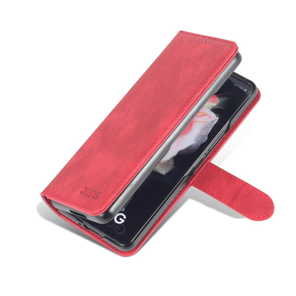 For Samsung Galaxy Z Fold3 5G AZNS Dream II Skin Feel PU TPU Horizontal Flip PU Phone Case(Red)