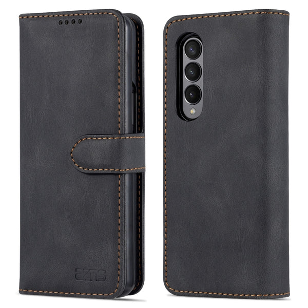 For Samsung Galaxy Z Fold3 5G AZNS Dream II Skin Feel PU TPU Horizontal Flip PU Phone Case(Black)