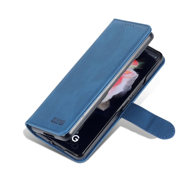 For Samsung Galaxy Z Fold3 5G AZNS Dream II Skin Feel PU TPU Horizontal Flip PU Phone Case(Blue)