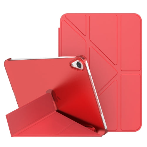 For iPad mini 6 Double-sided Matte Translucent PC Deformation Tablet Leather Case with Holde...(Red)