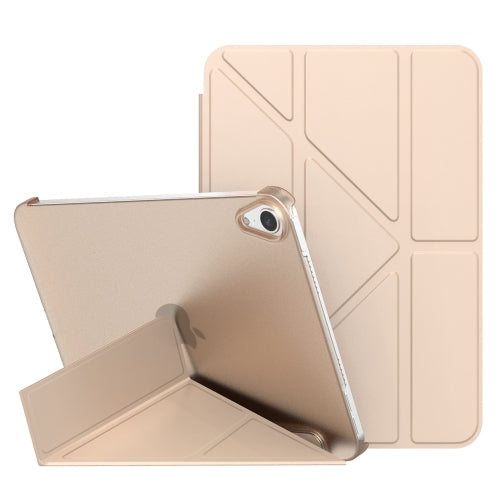 For iPad mini 6 Double-sided Matte Translucent PC Deformation Tablet Leather Case with Hold...(Gold)
