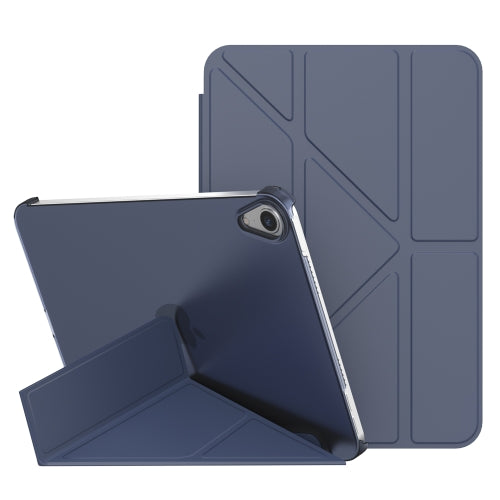 For iPad mini 6 Double-sided Matte Translucent PC Deformation Tablet Leather Case with...(Dark Blue)