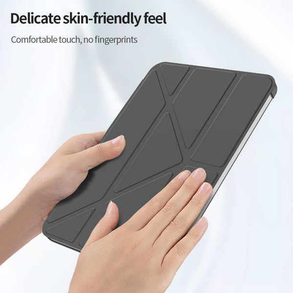 For iPad mini 6 Double-sided Matte Translucent PC Deformation Tablet Leather Case with Hol...(Black)