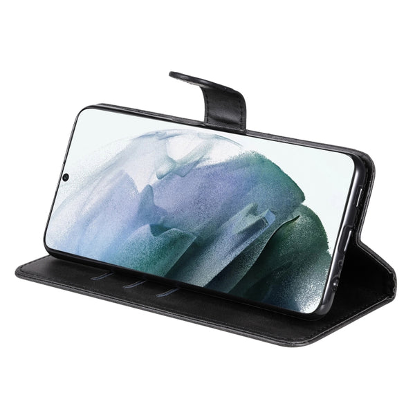 For Samsung Galaxy S22 Ultra 5G Calf Texture Zipper Horizontal Flip Leather Phone Case(Black)