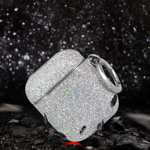 Electroplating Glitter Powder Wireless Earphone Protective Case For AirPods 1 2(Black)