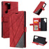 For Samsung Galaxy S22 Ultra 5G Skin Feel Splicing Horizontal Flip Leather Phone Case(Red)