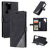 For Samsung Galaxy S22 Ultra 5G Skin Feel Splicing Horizontal Flip Leather Phone Case(Black)