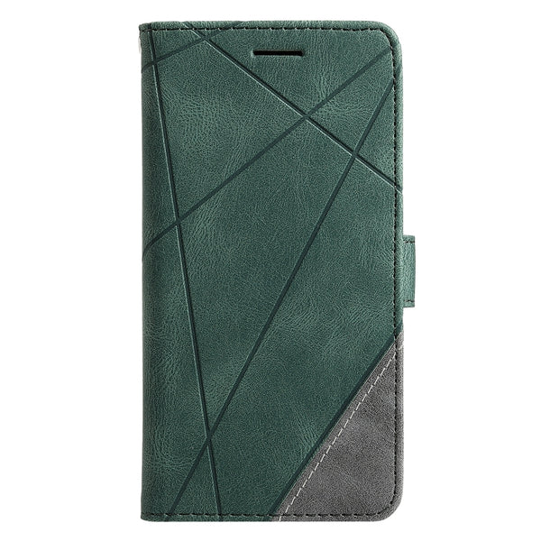 For Samsung Galaxy S22 Ultra 5G Skin Feel Splicing Horizontal Flip Leather Phone Case(Green)