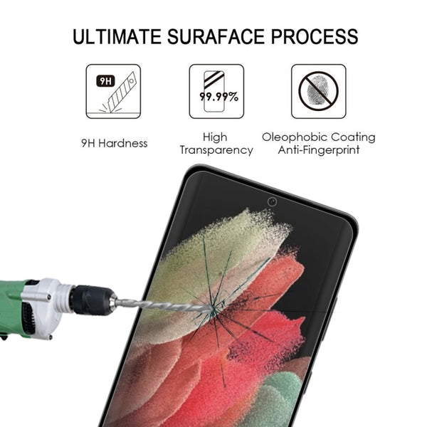 For Samsung Galaxy S22 Ultra 5G Edge Glue 3D Curved Edge Full Screen Tempered Glass Film(Black)