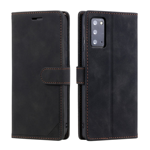 For Samsung Galaxy Note20 Skin Feel Anti-theft Brush Horizontal Flip Leather Phone Case(Black)