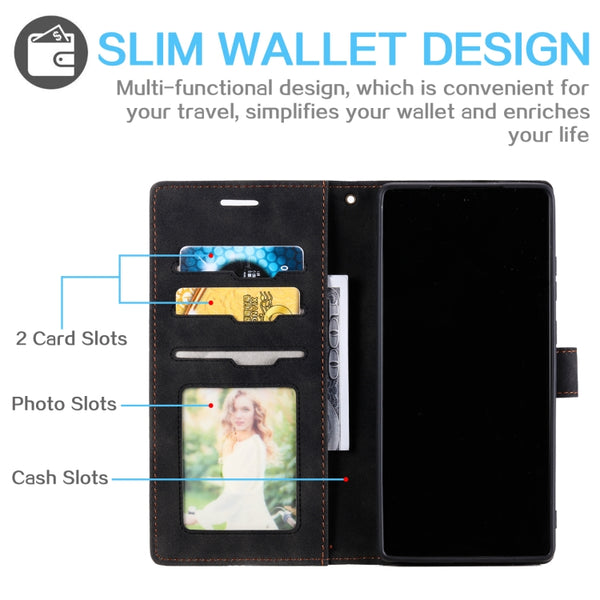 For Samsung Galaxy Note20 Skin Feel Anti-theft Brush Horizontal Flip Leather Phone Case(Black)