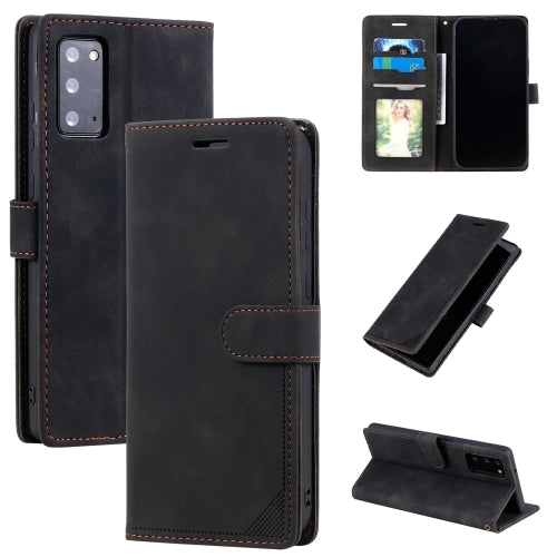 For Samsung Galaxy Note20 Skin Feel Anti-theft Brush Horizontal Flip Leather Phone Case(Black)