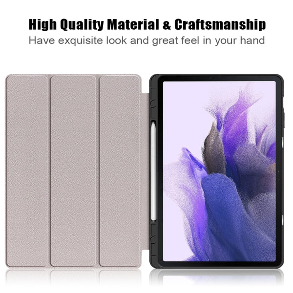 For Samsung Galaxy Tab S7 FE 12.4 inch Painted TPU Horizontal Flip Tablet Leather Case ...(Lazy Cat)