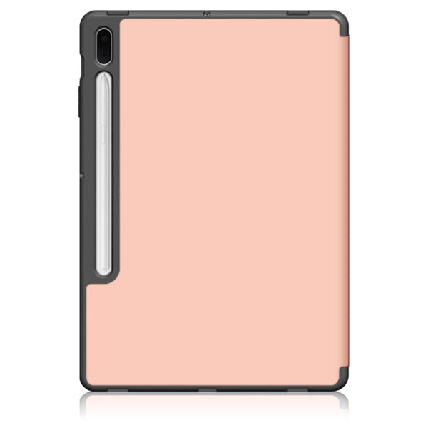 For Samsung Galaxy Tab S7 FE 12.4 Solid Color TPU Horizontal Flip Tablet Leather Case ...(Rose Gold)