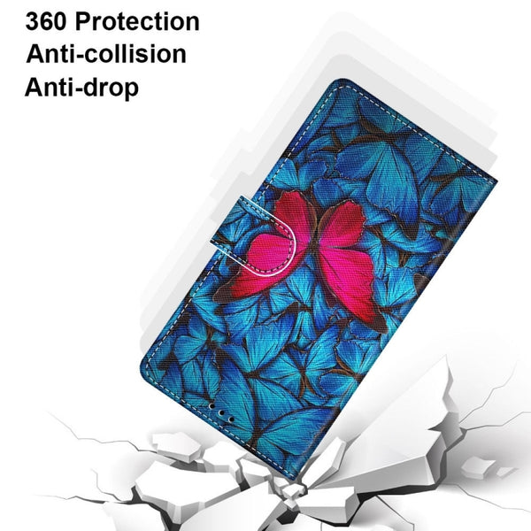 For Xiaomi Redmi Note 11 Pro 11 Pro Global Coloured Drawing Cross Text...(Big Red Butterfly On Blue)