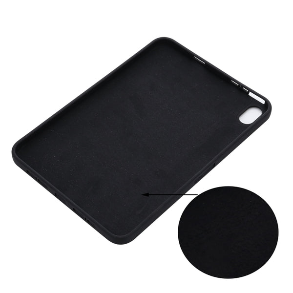 For iPad mini 6 Solid Color Liquid Silicone Dropproof Full Coverage Tablet Case(Black)