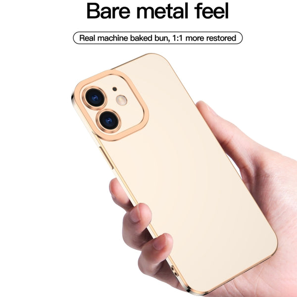 For iPhone 12 Pro 6D Electroplated TPU Phone Case(Brown)