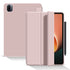 For Xiaomi Pad 5 Pad 5 Pro Skin Feel Matte Honeycomb Leather Tablet Case with Tri-fol...(Light Pink)