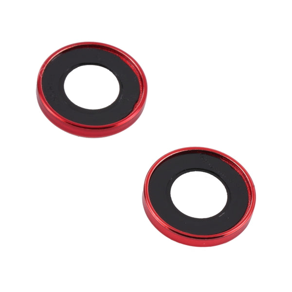 For iPhone 12 12 mini 11 9H Point Drill Camera Lens Protector Circle(Red)