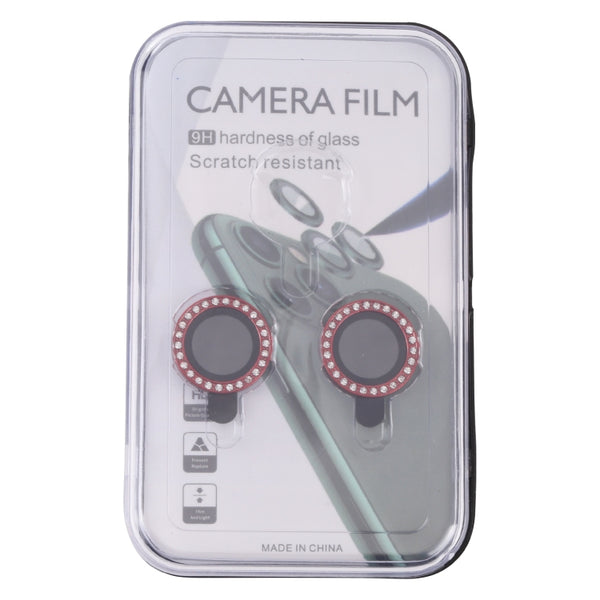 For iPhone 12 12 mini 11 9H Point Drill Camera Lens Protector Circle(Red)