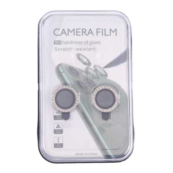 For iPhone 12 12 mini 11 9H Point Drill Camera Lens Protector Circle(Silver)