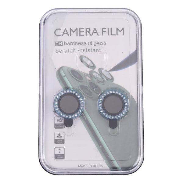 For iPhone 12 12 mini 11 9H Point Drill Camera Lens Protector Circle(Blue)