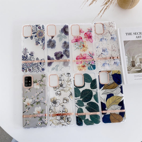 For Samsung Galaxy A42 5G Translucent Plating Flower Phone Case(Magnolia)