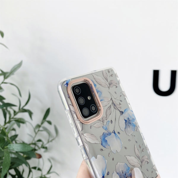 For Samsung Galaxy A42 5G Translucent Plating Flower Phone Case(Banana Leaf)