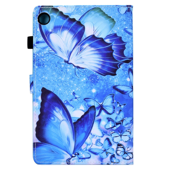 For Samsung Galaxy Tab A8 Sewing Pen Slot Leather Tablet Case(Butterflies)
