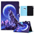 For Samsung Galaxy Tab A8 Sewing Pen Slot Leather Tablet Case(Night Wolf)