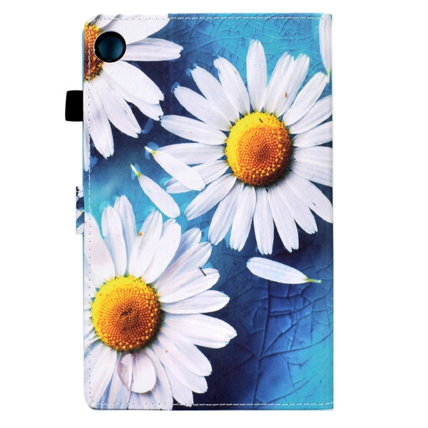 For Samsung Galaxy Tab A8 Sewing Pen Slot Leather Tablet Case(Sunflower)