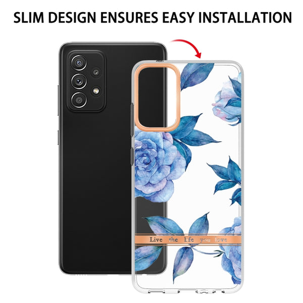 For Samsung Galaxy A52 5G 4G Flowers and Plants Series IMD TPU Phone Case(Orchid Peony)