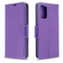 For Galaxy S20 Litchi Texture Pure Color Horizontal Flip PU Leather Case with Holder & Ca...(Purple)