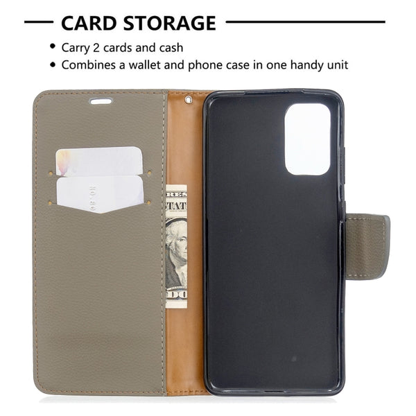 For Galaxy S20 Litchi Texture Pure Color Horizontal Flip PU Leather Case with Holder & Card...(Grey)