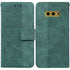 For Samsung Galaxy S10e Geometric Embossed Leather Phone Case(Green)