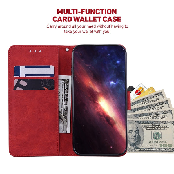 For Samsung Galaxy S10e Geometric Embossed Leather Phone Case(Red)
