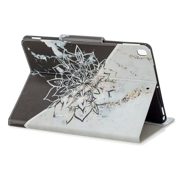 For iPad 10.2 Colored Drawing Pattern Horizontal Flip Leather Case with Holder...(Sun Flower Marble)
